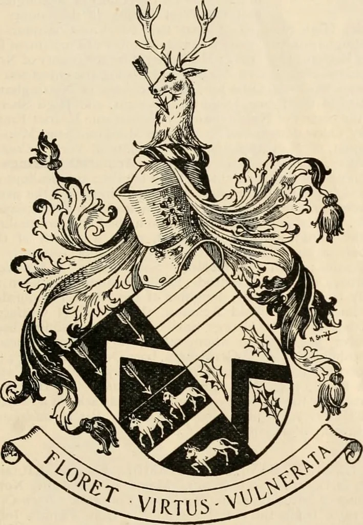 An illustration from Armorial families : a directory of gentlemen of coat-armour, 1905, leaf 558