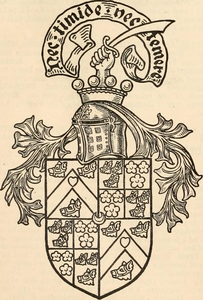 An illustration from Armorial families : a directory of gentlemen of coat-armour, 1905, leaf 563