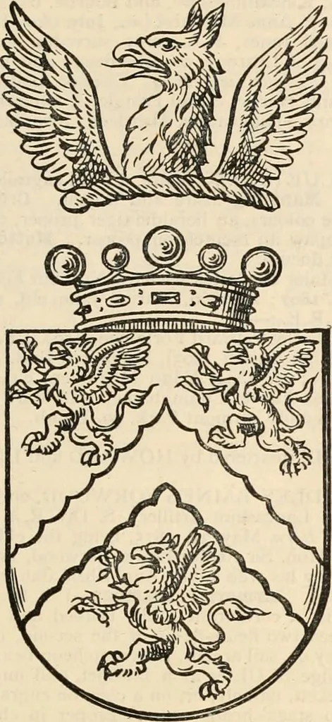 An illustration from Armorial families : a directory of gentlemen of coat-armour, 1905, leaf 566