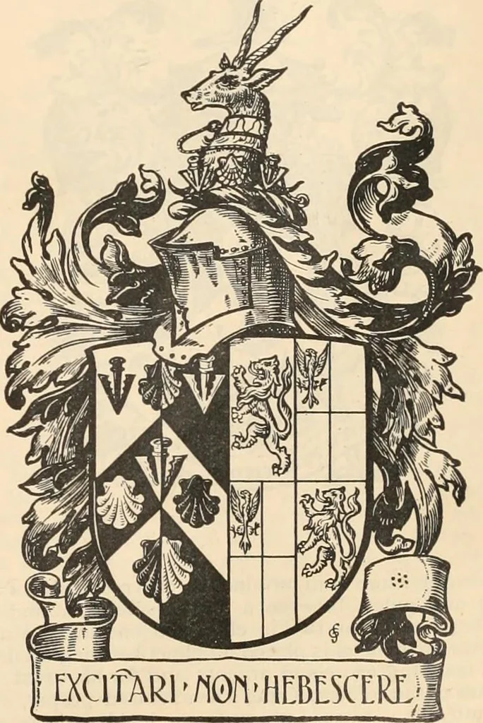 An illustration from Armorial families : a directory of gentlemen of coat-armour, 1905, leaf 570
