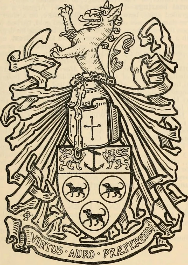 An illustration from Armorial families : a directory of gentlemen of coat-armour, 1905, leaf 58