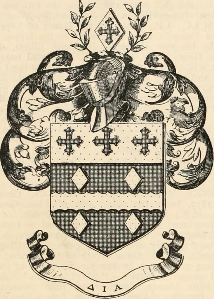 An illustration from Armorial families : a directory of gentlemen of coat-armour, 1905, leaf 585