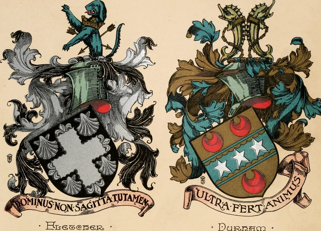 An illustration from Armorial families : a directory of gentlemen of coat-armour, 1905, leaf 588