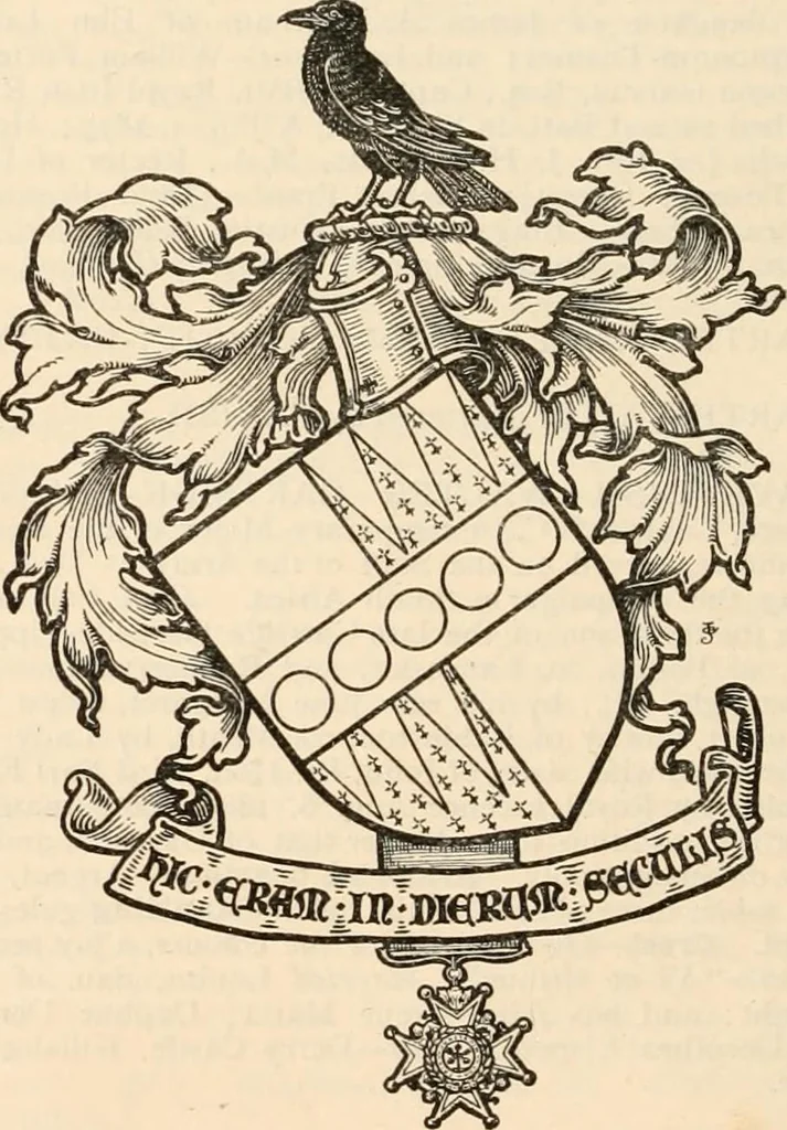 An illustration from Armorial families : a directory of gentlemen of coat-armour, 1905, leaf 595