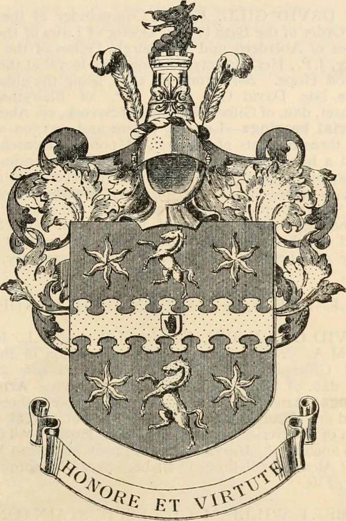 An illustration from Armorial families : a directory of gentlemen of coat-armour, 1905, leaf 604