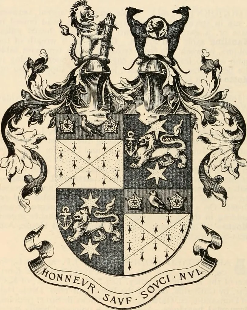 An illustration from Armorial families : a directory of gentlemen of coat-armour, 1905, leaf 615