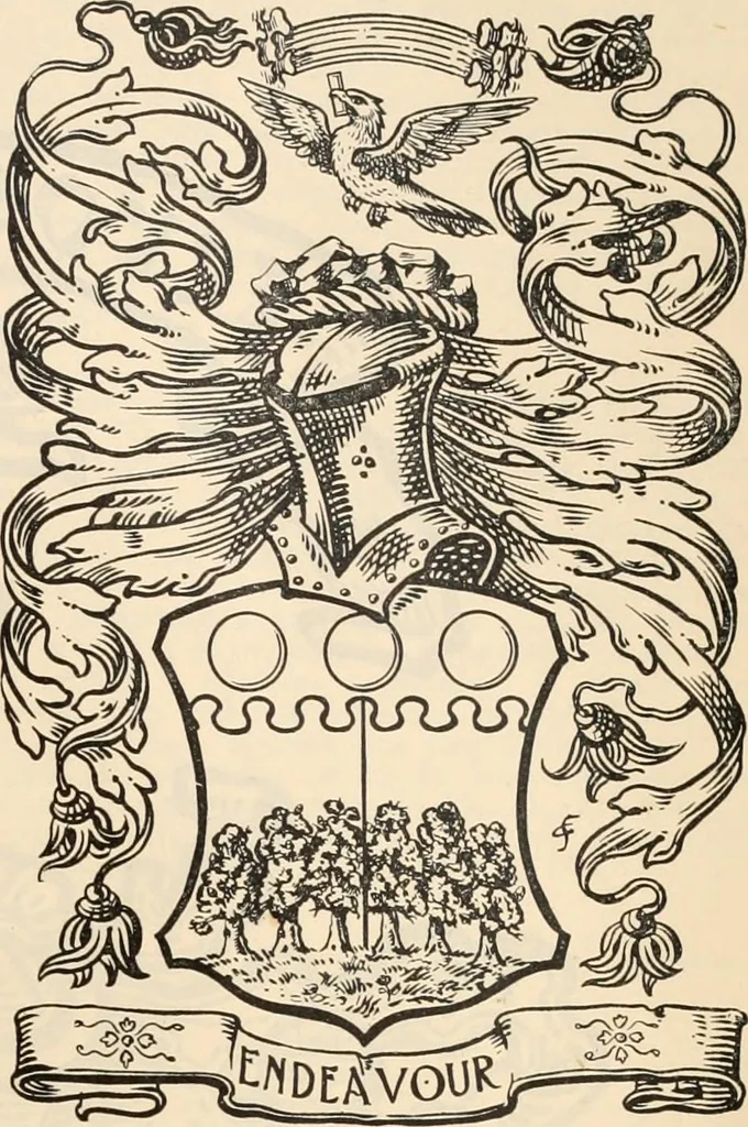 An illustration from Armorial families : a directory of gentlemen of coat-armour, 1905, leaf 616