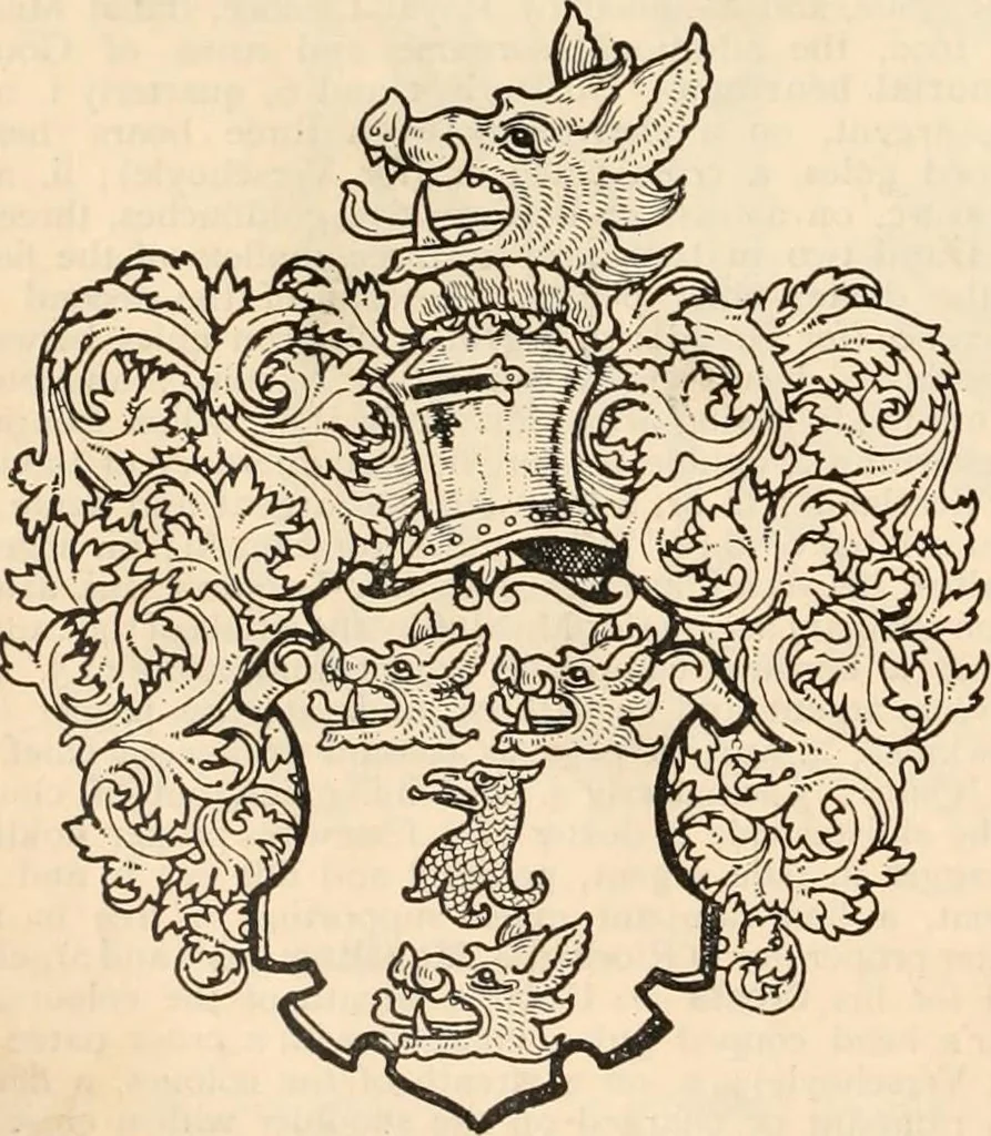 An illustration from Armorial families : a directory of gentlemen of coat-armour, 1905, leaf 619