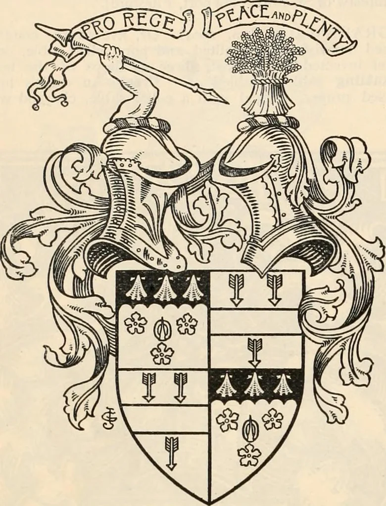An illustration from Armorial families : a directory of gentlemen of coat-armour, 1905, leaf 629