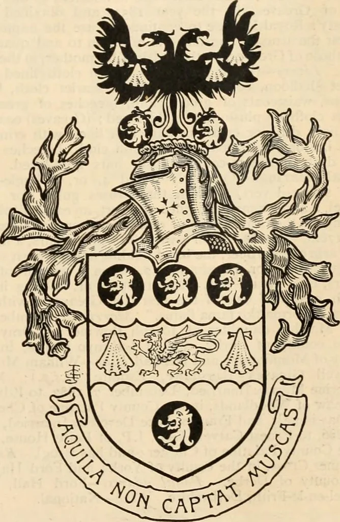 An illustration from Armorial families : a directory of gentlemen of coat-armour, 1905, leaf 636