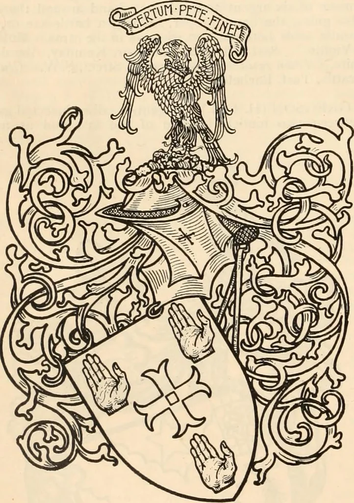 An illustration from Armorial families : a directory of gentlemen of coat-armour, 1905, leaf 645