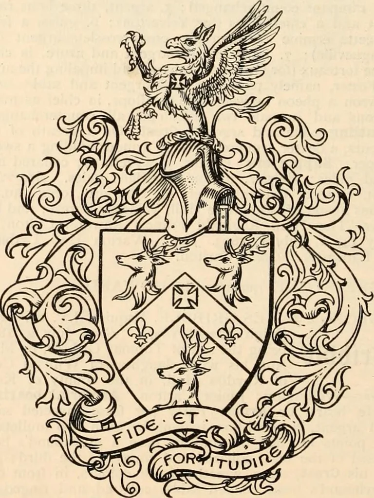 An illustration from Armorial families : a directory of gentlemen of coat-armour, 1905, leaf 647