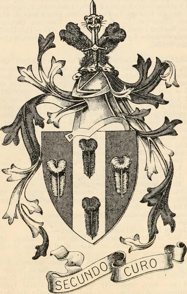 An illustration from Armorial families : a directory of gentlemen of coat-armour, 1905, leaf 651