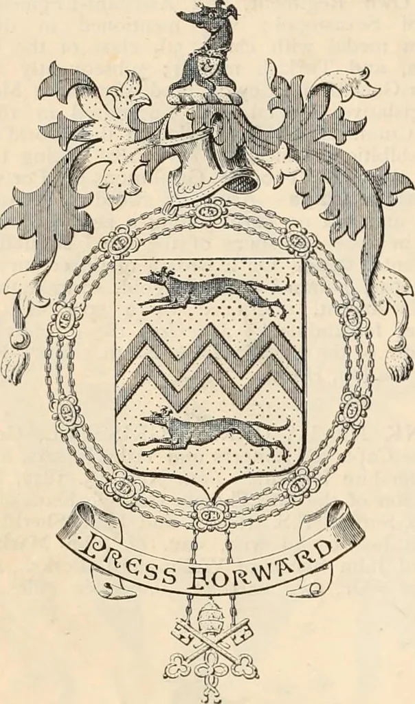 An illustration from Armorial families : a directory of gentlemen of coat-armour, 1905, leaf 653