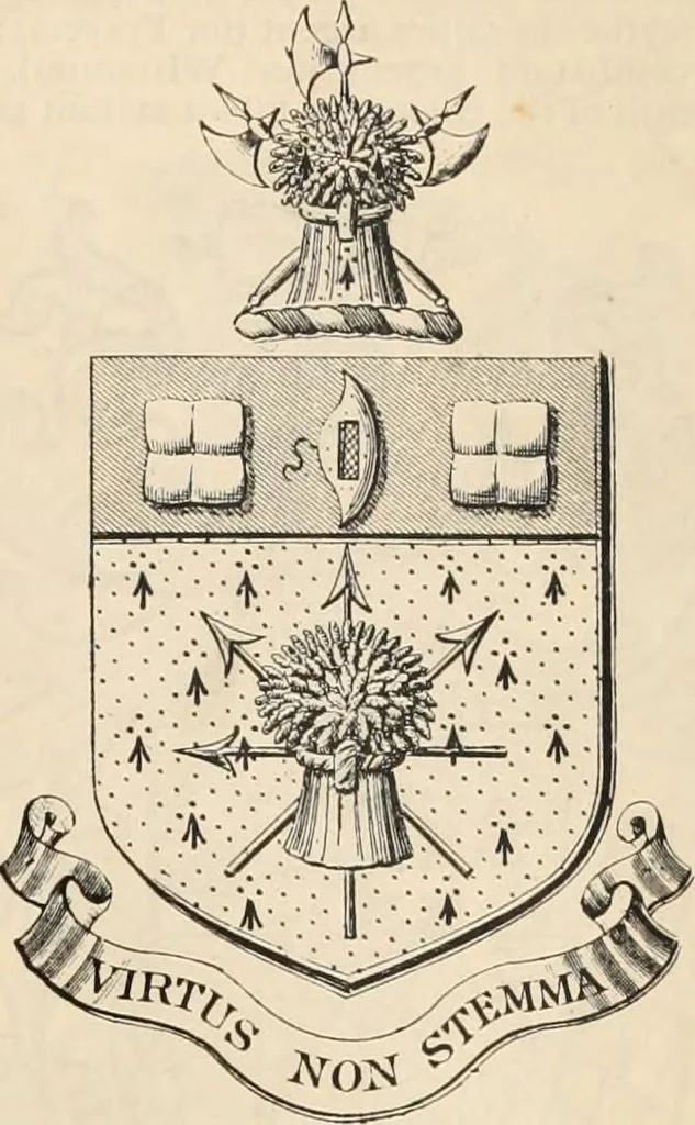 An illustration from Armorial families : a directory of gentlemen of coat-armour, 1905, leaf 654