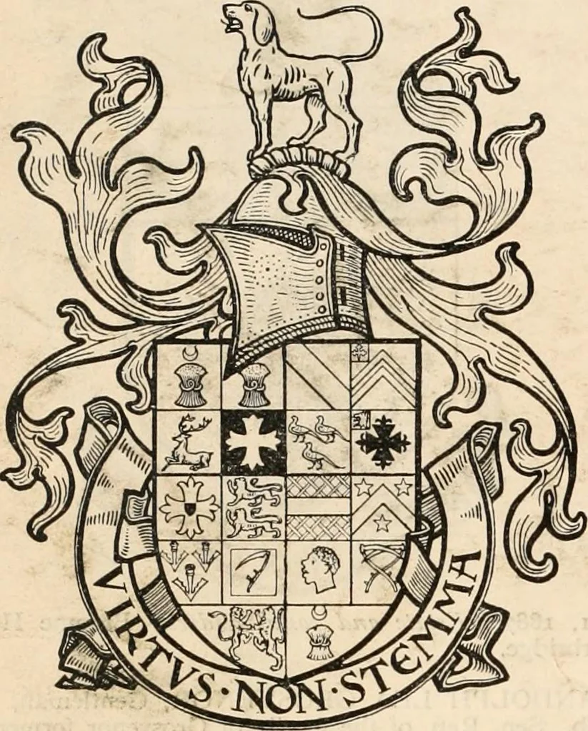 An illustration from Armorial families : a directory of gentlemen of coat-armour, 1905, leaf 655