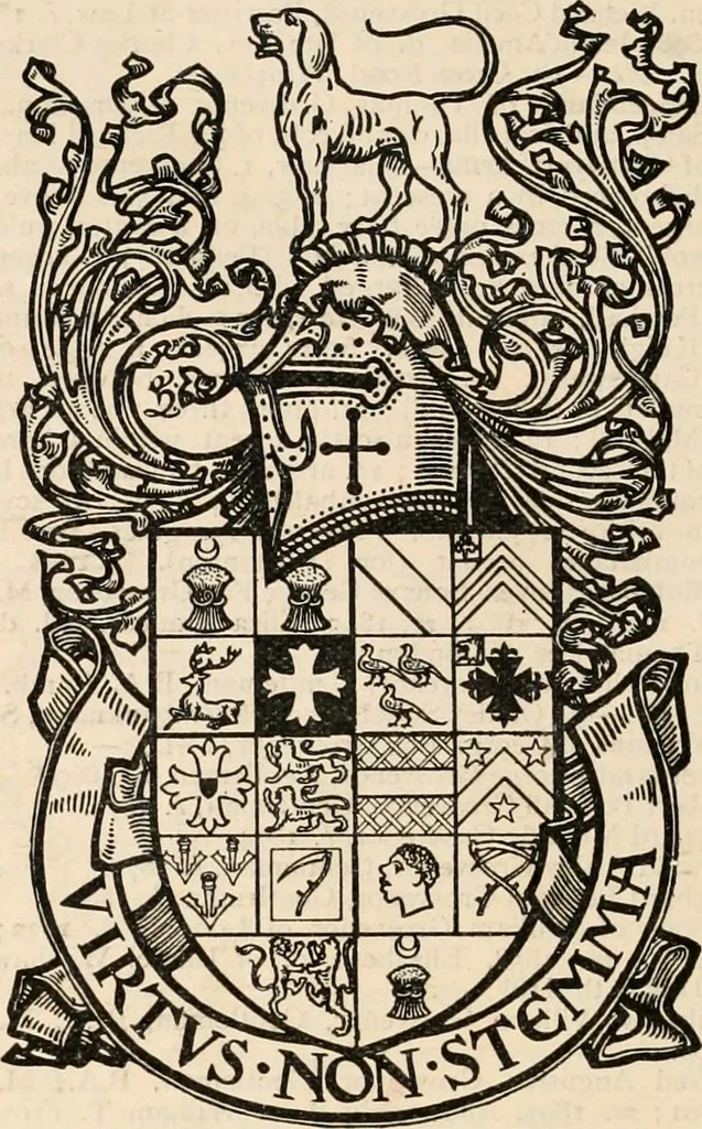 An illustration from Armorial families : a directory of gentlemen of coat-armour, 1905, leaf 655
