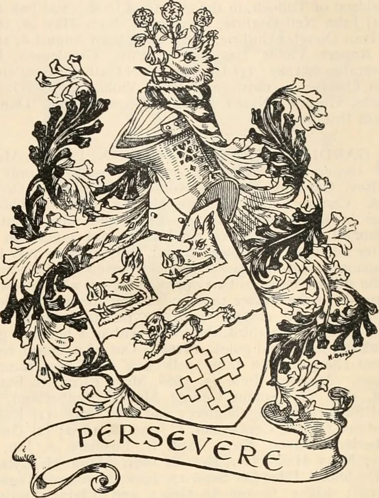 An illustration from Armorial families : a directory of gentlemen of coat-armour, 1905, leaf 662