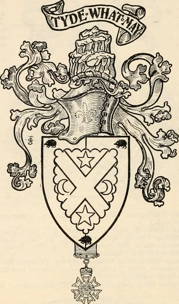 An illustration from Armorial families : a directory of gentlemen of coat-armour, 1905, leaf 667