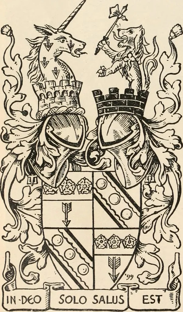 An illustration from Armorial families : a directory of gentlemen of coat-armour, 1905, leaf 685