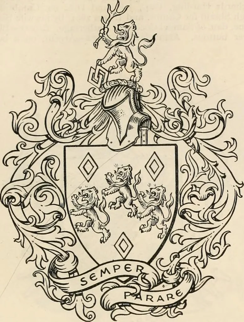 An illustration from Armorial families : a directory of gentlemen of coat-armour, 1905, leaf 688