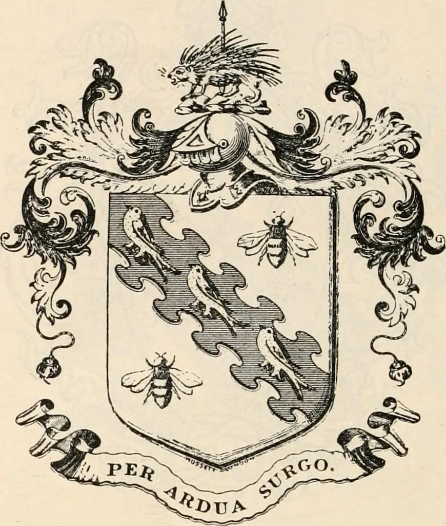 An illustration from Armorial families : a directory of gentlemen of coat-armour, 1905, leaf 689
