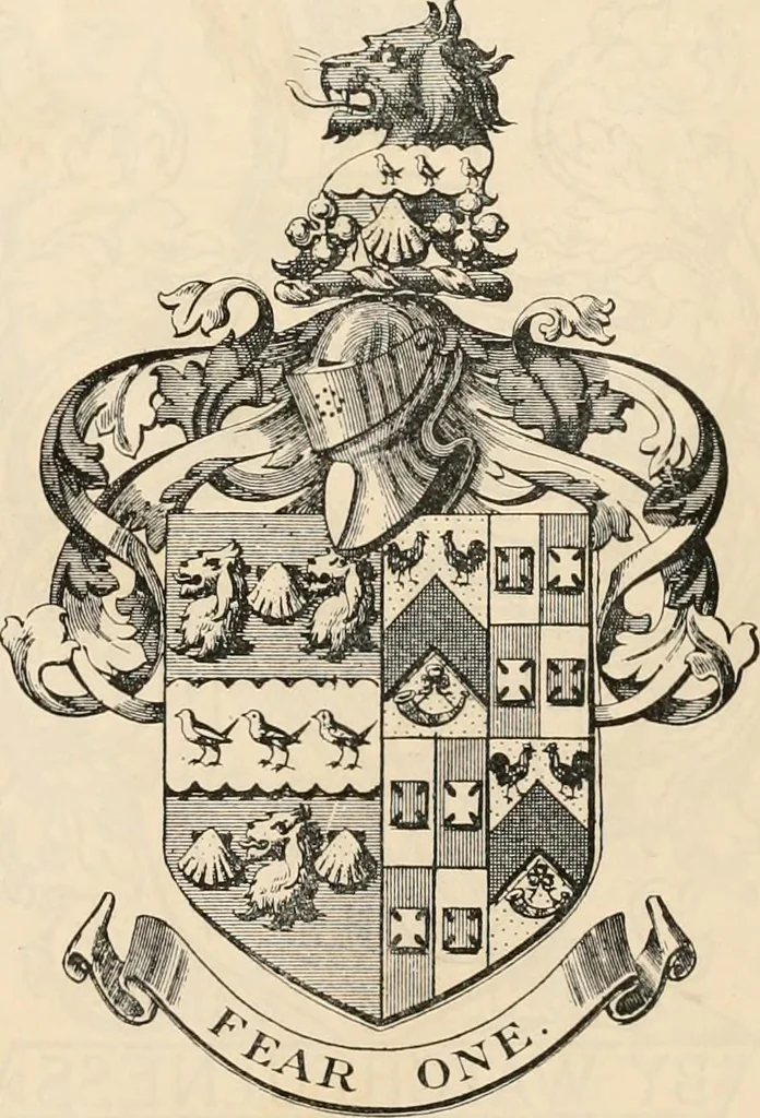 An illustration from Armorial families : a directory of gentlemen of coat-armour, 1905, leaf 692