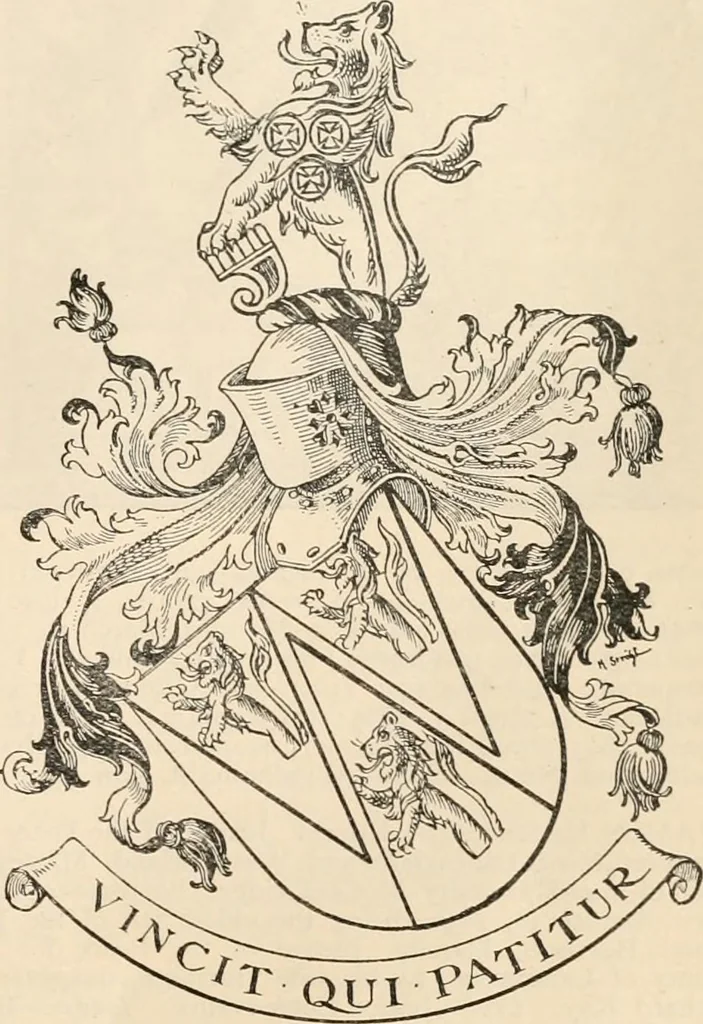 An illustration from Armorial families : a directory of gentlemen of coat-armour, 1905, leaf 698