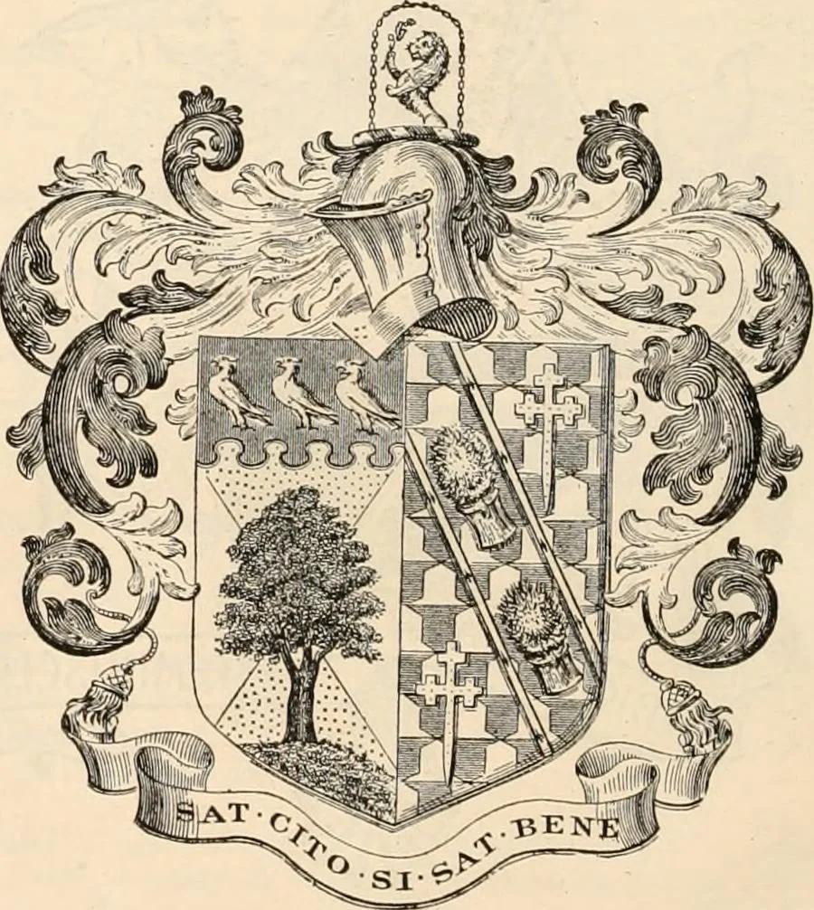 An illustration from Armorial families : a directory of gentlemen of coat-armour, 1905, leaf 699