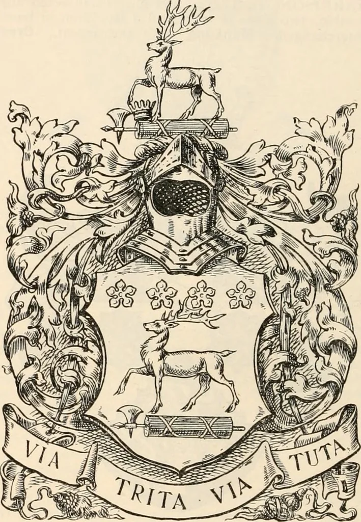 An illustration from Armorial families : a directory of gentlemen of coat-armour, 1905, leaf 701