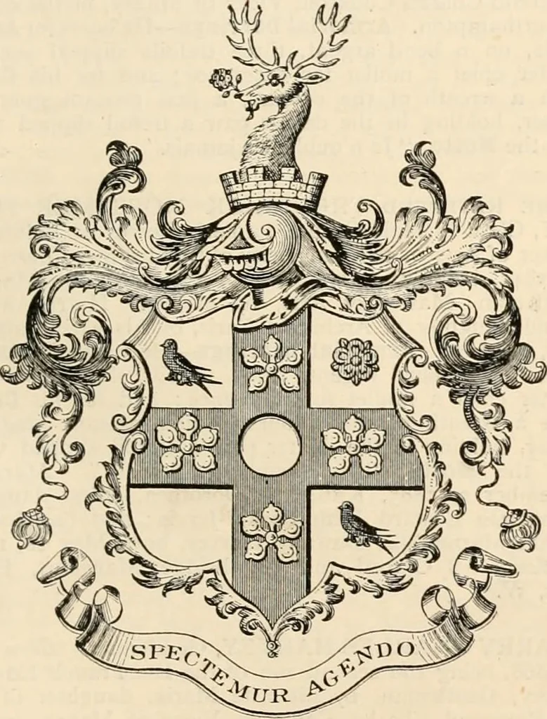 An illustration from Armorial families : a directory of gentlemen of coat-armour, 1905, leaf 704