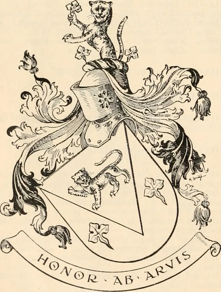 An illustration from Armorial families : a directory of gentlemen of coat-armour, 1905, leaf 705