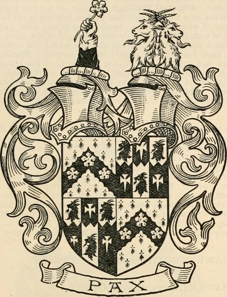 An illustration from Armorial families : a directory of gentlemen of coat-armour, 1905, leaf 708