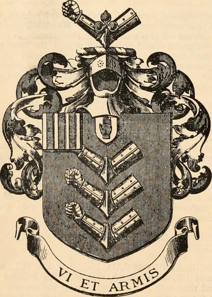 An illustration from Armorial families : a directory of gentlemen of coat-armour, 1905, leaf 71