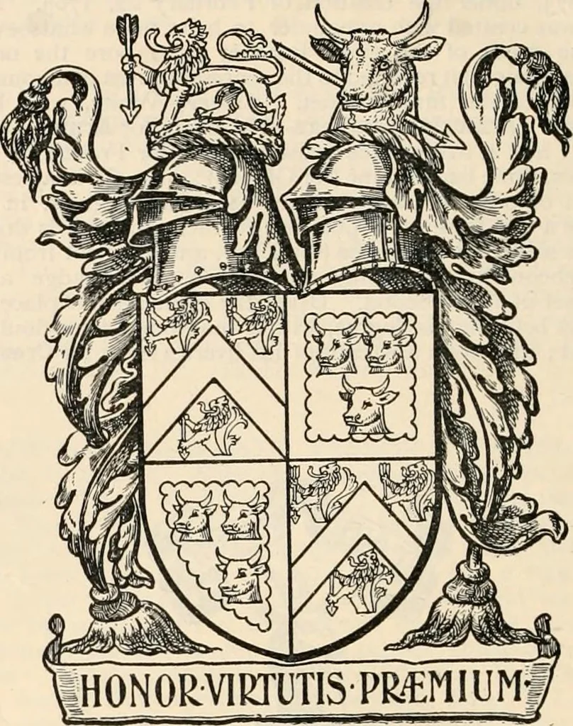 An illustration from Armorial families : a directory of gentlemen of coat-armour, 1905, leaf 711