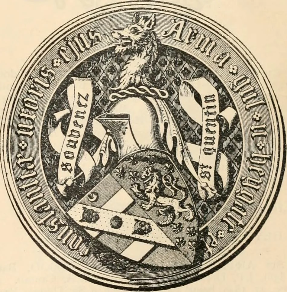 An illustration from Armorial families : a directory of gentlemen of coat-armour, 1905, leaf 730