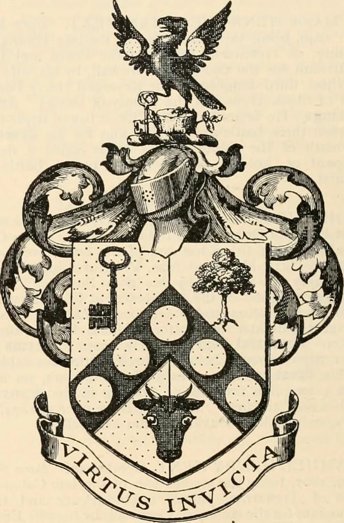 An illustration from Armorial families : a directory of gentlemen of coat-armour, 1905, leaf 731