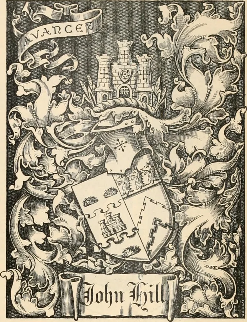 An illustration from Armorial families : a directory of gentlemen of coat-armour, 1905, leaf 736