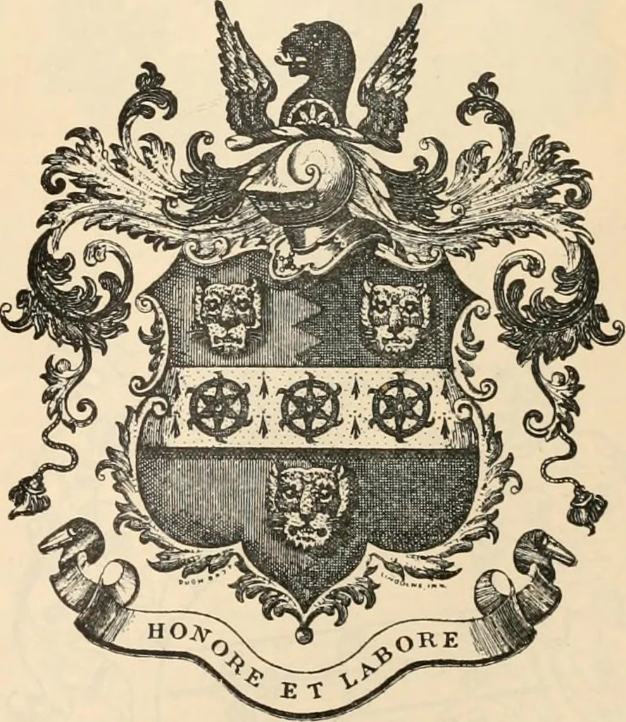 An illustration from Armorial families : a directory of gentlemen of coat-armour, 1905, leaf 736