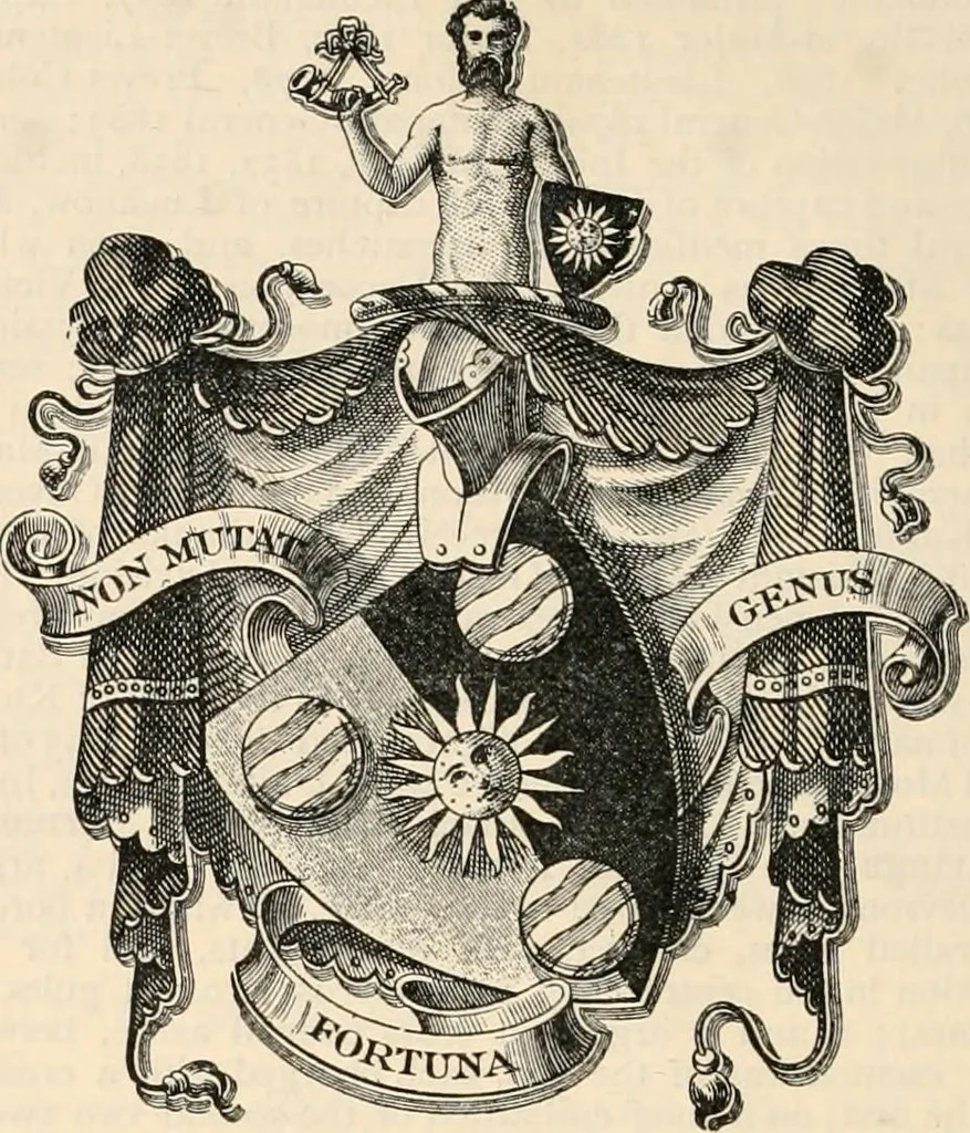 An illustration from Armorial families : a directory of gentlemen of coat-armour, 1905, leaf 739
