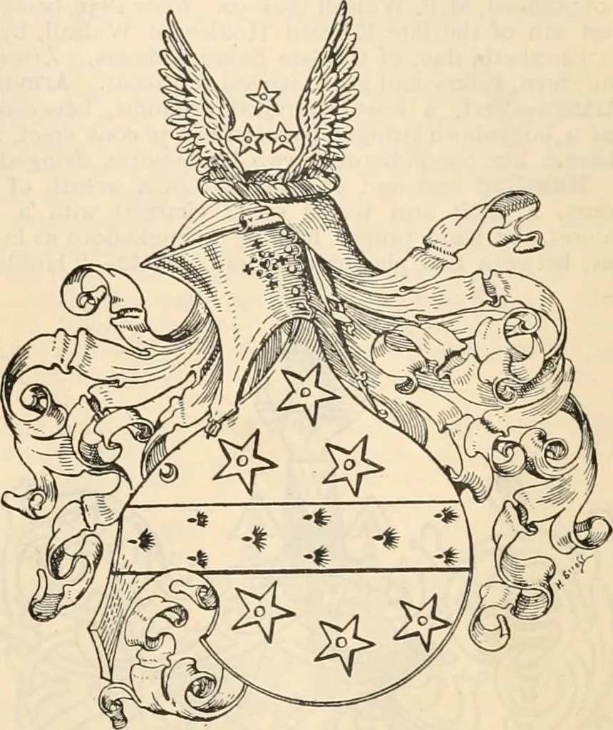 An illustration from Armorial families : a directory of gentlemen of coat-armour, 1905, leaf 744