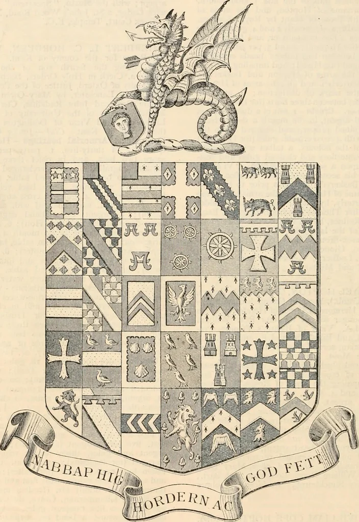 An illustration from Armorial families : a directory of gentlemen of coat-armour, 1905, leaf 755
