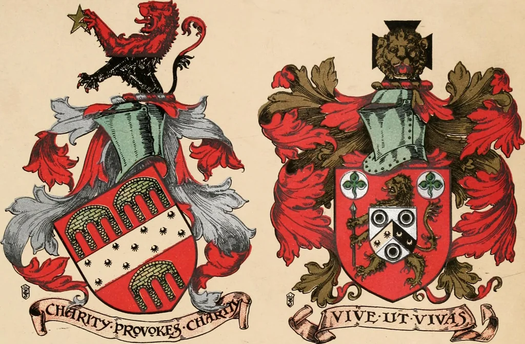 An illustration from Armorial families : a directory of gentlemen of coat-armour, 1905, leaf 758