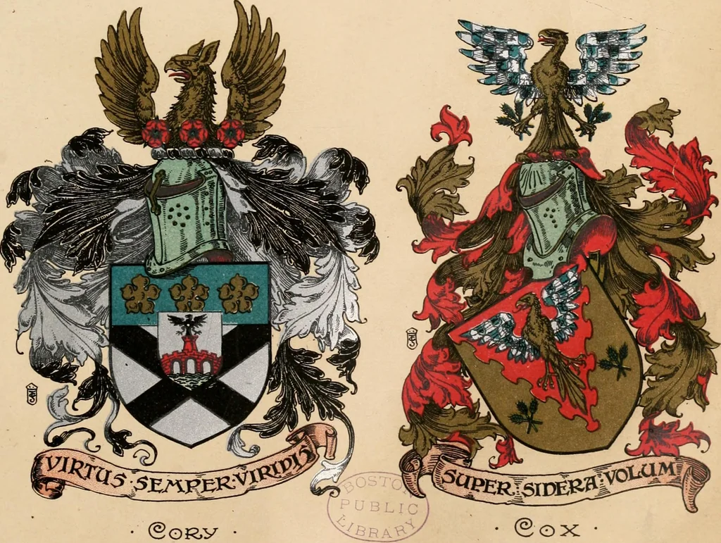 An illustration from Armorial families : a directory of gentlemen of coat-armour, 1905, leaf 758