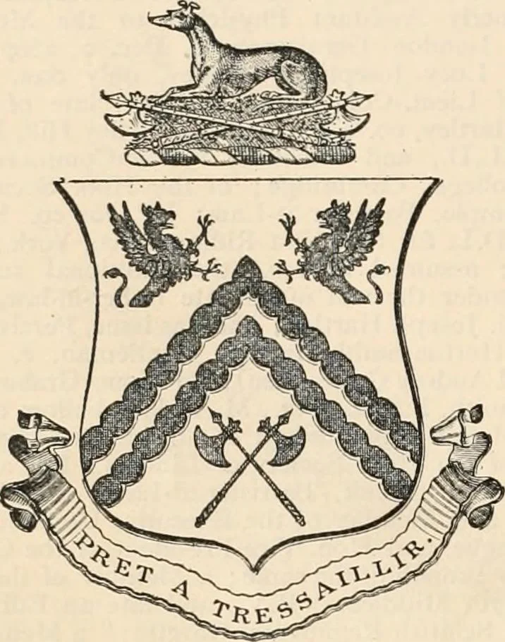 An illustration from Armorial families : a directory of gentlemen of coat-armour, 1905, leaf 761