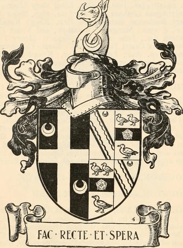 An illustration from Armorial families : a directory of gentlemen of coat-armour, 1905, leaf 763