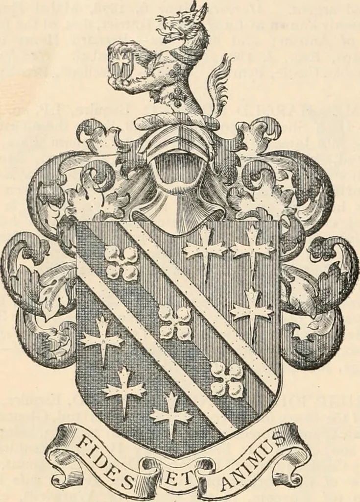 An illustration from Armorial families : a directory of gentlemen of coat-armour, 1905, leaf 765