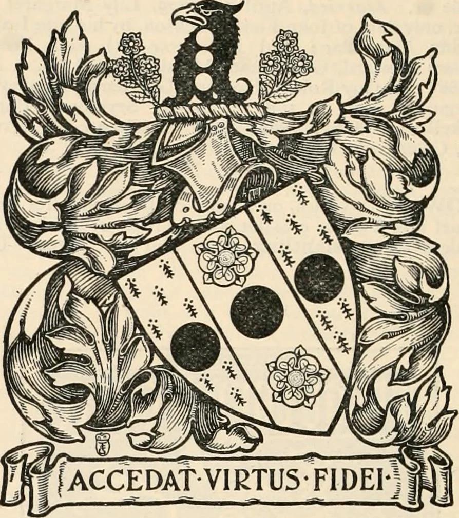 An illustration from Armorial families : a directory of gentlemen of coat-armour, 1905, leaf 767