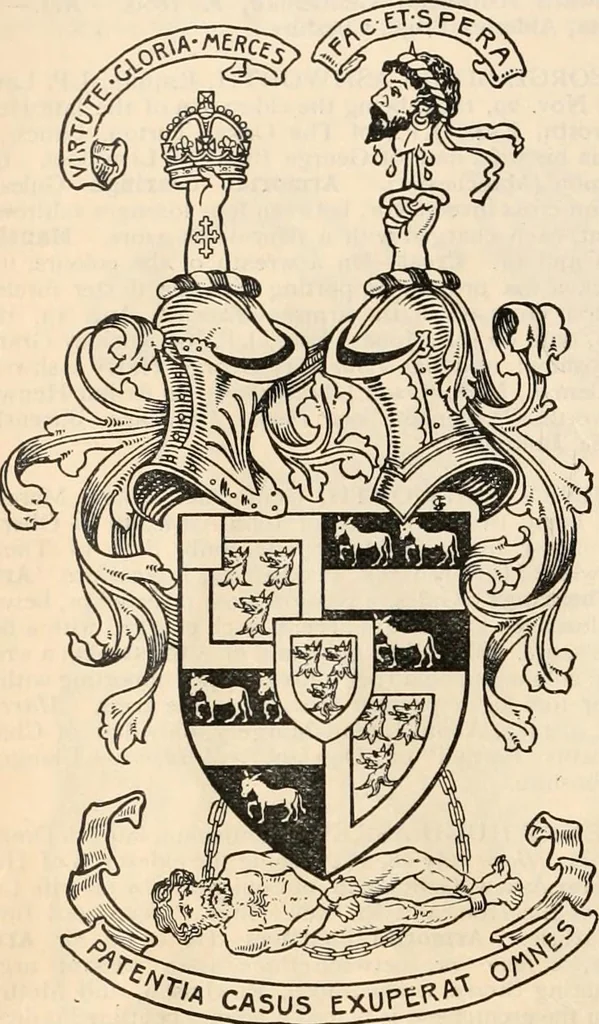 An illustration from Armorial families : a directory of gentlemen of coat-armour, 1905, leaf 77