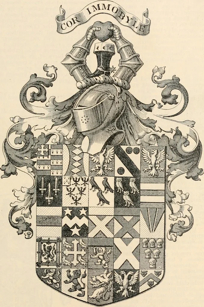 An illustration from Armorial families : a directory of gentlemen of coat-armour, 1905, leaf 782